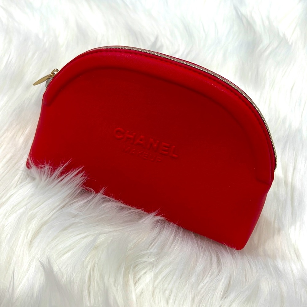 Chanel red cosmetic case